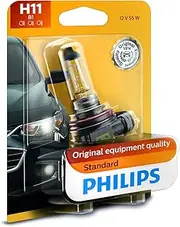 Philips H11 Standard Halogen Replacement Headlight Bulb, 1 Pack