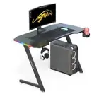 120cm New Arrive Computer Table Z Shaped Gaming Desk With RGB Led Lights Gaming