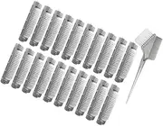 CANIGHT 20 pcs Bangs Hair Roller Clips Durable Perm Bars for Volume Hair Curling Tool with Brush for Easy Styling and Root Materials
