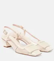 [Roger Vivier] Roger Vivier Belle Vivier 45 leather slingback pumps AU 3 white
