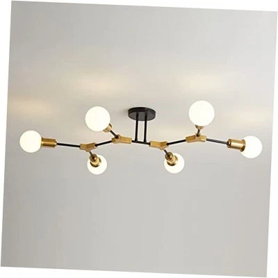 Modern Sputnik Light Fixture 6-Lights Chandelier Black and Gold gold-6 light