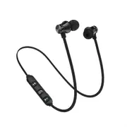 2 Pcs Magnetic Bluetooth 4.2 Earphone Sport Running Wireless Neckband Headset Headphone With Mic Stereo Music For Android Black