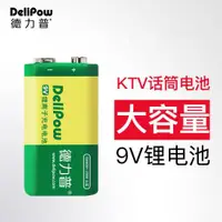 在飛比找ETMall東森購物網優惠-德力普 9V充電電池 9V鋰電池 大容量6F22 800毫安