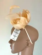 FINE MILLINERY feather headband Peach