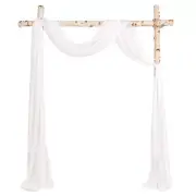 20Ft Wedding Arch Draping Fabric Panels White Chiffon Table Runner Decoration...