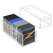 DVD/CD Storage Box 2 Packs, Acrylic Storage Container for Blu-Rays, Small