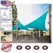 7' Turquoise Triangle Sun Shade Sail - 95% UV Blockage, Heavy Duty & Custom Fit
