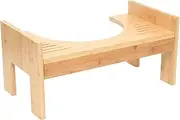 Step Board Footrest Bamboo Toilet Stool Aid Adjustable Height Curved Mat Bathroom