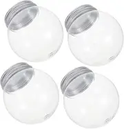 Yardenfun 4pcs Snow Globe Empty Water Globes Crafts Making Water Globes Xmas Supply DIY Water Globes Clear Crafts Water Globes DIY Supplies Plastic Water Globe Aluminum Transparent