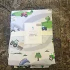 Pottery Barn Kids Organic Cotton Travis Tractor Twin Sheet Set NEW