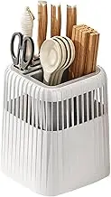 360 Degree Rotating Holder,Rotating Storage Stand Kitchen Organizer with Scissors Slot - Countertop Chopstick Organizer Rack Cutter Blocks for, Spoons, Forks, Chopsticks