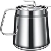 Bacon Grease Pot with Strainer | Grease Can - Large Capacity Versatile Reusable Oil Filter Vessel with Fine Mesh Strainer for Home Kitchen Frying Cooking Outdoor Camping Use