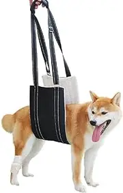 Sling for Large Dogs Hind Leg Support- Dog Lift Harness with Handle for Lifting Back Legs,Portable Dog Sling Carrier (Black, S)