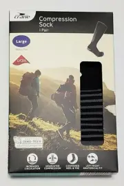 Nwt Crane unisex over the knee Compression Sock color* Black/Grey Large Reg