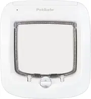 PetSafe Microchip Cat Flap, Easy Installation, Battery Powered Pet Door with 4-Way Manual Lock, White