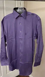 Alfatech by Alfani Purple Slim Fit Dress Shirt 15-15 1/2 890