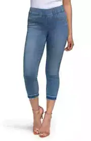 NYDJ L39817 Women's Blue Release Hem Pull-On Crop Skinny Jeans Size 0