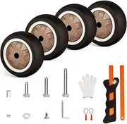 [ASUNTOM] Luggage Wheels Replacement Kit 4PC 0.71in/18mm Thick TPR Wheels Lightweight with ABEC-7 Steel Ball Bearing 3 Size Axles Full Set Repair Tool for Suitcase Trolley Bag Draw-bar Travel Box