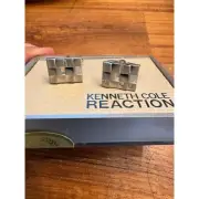 Kenneth Cole reaction men’s cufflinks silver open box