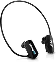 Pyle MP3 Player Bluetooth Headphone - Waterproof Swim IPX8 Flexible Wrap-Around Style Headphones Built-in Rechargeable Battery Bluetooth w/ 8GB Flash Memory & Replacement Earbuds - PSWP28BK Black