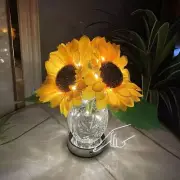 YUNBIAOSEN Sunflower Lamp Artificial LED Sunflower Flowers with Glass Vase Ta...