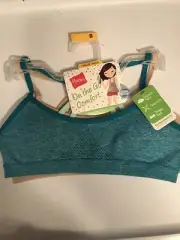 Hanes Girls On The Go Comfort Bra Size Small Beige Blue Green 2 Pack