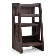 Costway Adjsutable Kids Kitchen Tower Brown