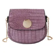 Solid PU Shoulder Chain Bag Daily Alligator Lady Handbag Fashion Messenger Purse Popular Simple Female Daily Bag