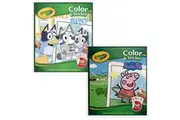 32pg Crayola Bluey & 32pg Peppa Pig Kids Colouring & Sticker Book Set 3+
