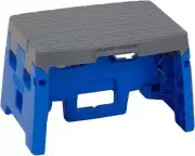 COSCO 1-Step Plastic Folding Step Stool, 2 Pack Blue/Gray