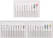 Nail Drill Bit Set 30pcs Tungsten Steel Drill Bits with Cleaning Brush for Removing Cuticle Nail Polish Electric Nail Drill Replaceme Drill Bit Kit Pedicure Tools
