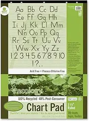 Ecology Recycled Chart Pad, 1-1/2 Inch Ruled, 32 x 24 Inches, 70 Sheets