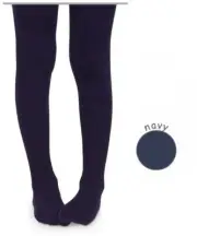 Jefferies Socks Baby Girls Navy Year Around Pima Cotton Tights 12-24 Months