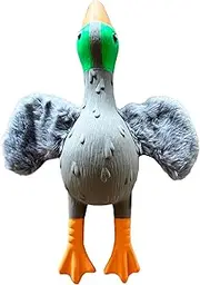 Goose Crinkle Squeaky and Interactive Dog Toy- Indestructible Chew Toys, Plush Dog Toy for Small, Medium, and Large Breed- Duck Soft Puppy Toys for Teething.(Mallard)