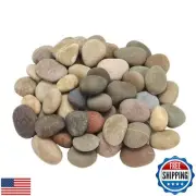 Lechloris 20LB Mixed Stones Pebbles River Rocks, Natural Beach Pebbles, 0.8-1