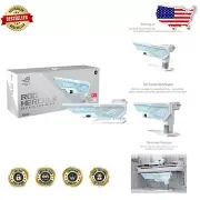 Adjustable White Graphics Card Holder with Spirit Level for Perfect Installation