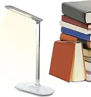 Table Reading Lamp, Wireless Charger Desktop Lamp Study Light, USB Rechargeable Reading Light, Adjustable Lighting Folding Modern Decor Phone Charger for Study Room Dorm Office