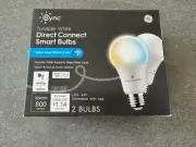 GE Cync Tunable White Direct Connect Smart LED Bulbs 2-Pack, A19 Base