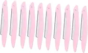 Ipetboom Ergonomic Eyebrow Trimmer Holder 10pcs Folding Razor Kit Non-slip Makeup Tool for Travelers Random
