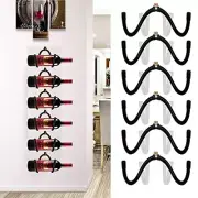 6 Pcs Wine Wall Mount Holder Rack Metal Wine Bottle Display Holder Storage
