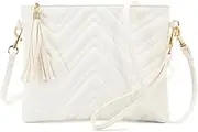 [CYHTWSDJ] Trendy Vegan Leather Shoulder Purses, Clutch Wallet with Wristlet Strap,Small tassel Crossbody Bags for Women