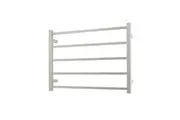 Radiant STR03 Square Bar Heated Towel Rail - 750 x 550mm - Mirror Polished - Stainless Steel- Bottom Left/Top Right Wiring