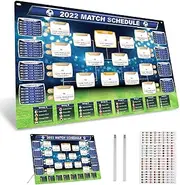 Qạtār World Cup 2022 World Soccer Cup Poster Draft Board Labels Kit Soccer Party Decorations Match Schedule Board Tournament Planner Soccer Calendar Poster
