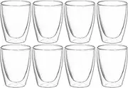 Café Double Wall Borosilicate Glass, Set of 8, 250 ml