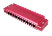 Custom Harmonica Red Aluminum - Key of C, Harmonica in all keys, box included, F