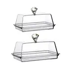 Acrylic Butter Dish Storage Box Dinnerware Container with Cover Butter Holder