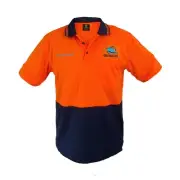 Cronulla Sharks NRL Short Sleeve Polo Work Shirt Orange Mother's Day Sale