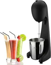 Electric Milkshake Mixer Maker Classic Milkshake Machine 2 Speed Automatic Milk Shake Mixer Drink Mixer with Stainless Steel Milkshake Mixing Cup for Cafes/Shakes/Bars, Black