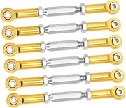 Kisangel 6Pcs Adjustable Pull Rods for Rc Steering Linkage Compatible with Monster Truck Buggy Upgrade Parts Yellow