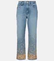 [Frame] Frame The Champagne embellished straight jeans 26 blue